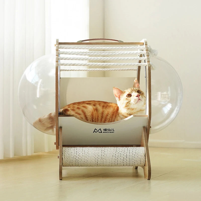 Transparent Cat Bed Capsule