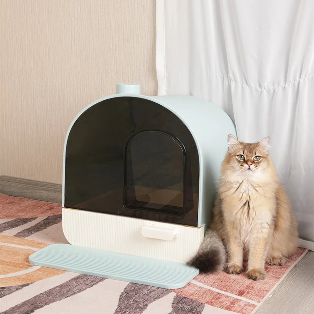 Cat Litter Box Oversized Fully Enclosed Drawer Type Cat Toilet anti Splash Cat Litter Box Deodorant Excrement Basin